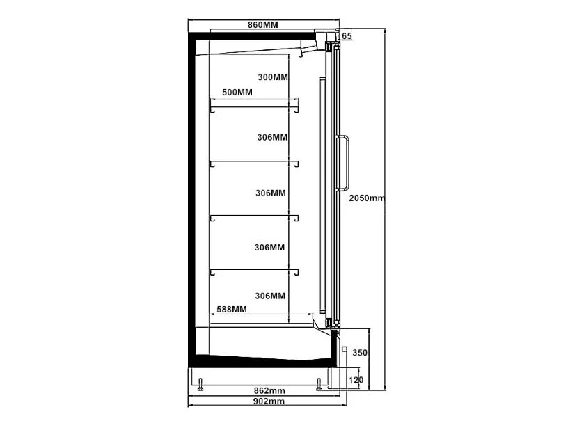 Display Food Items Supermarket Restaurant Upright Glass Door Freezer Refrigeration