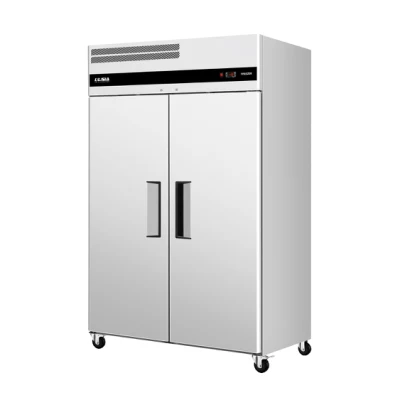 2023 Commercial Restaurant Top Mount Stainless Steel Refrigerator Vertical Cooler Solid Door Chiller Fridge Upright Double Doors Reach-in Freezer for Kitchen