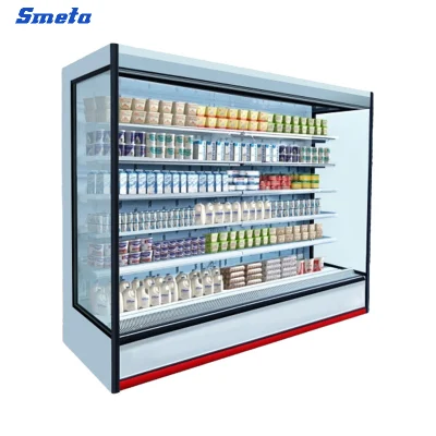 Smeta Supermarket Low-Front Plug-in Vertical Air Curtain Open Display Cooler