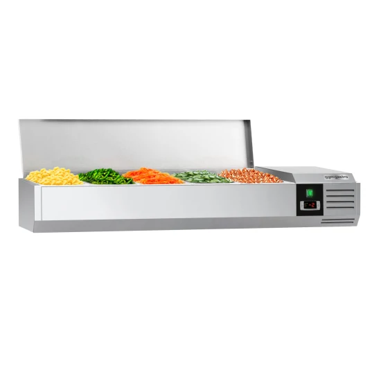 Glass Commercial Vegetable Salad Fish Fresh Food Deli Butcher Showcase Freezer Fresh Meat Display Refrigerator for Supermarket